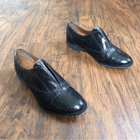 Matisse • Deeds black crackle loafer leather slip on textured shiny - Picture 2 of 10
